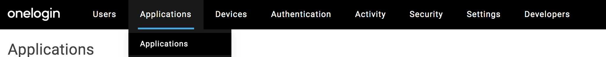 The OneLogin Applications screen with the Add App button