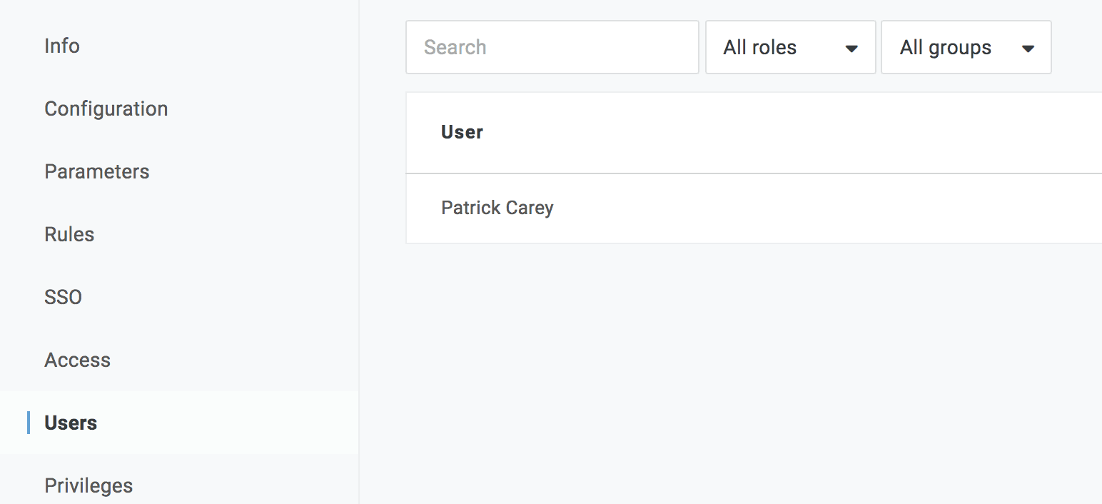 The Users tab used to assign users to the Cloudsmith application in OneLogin