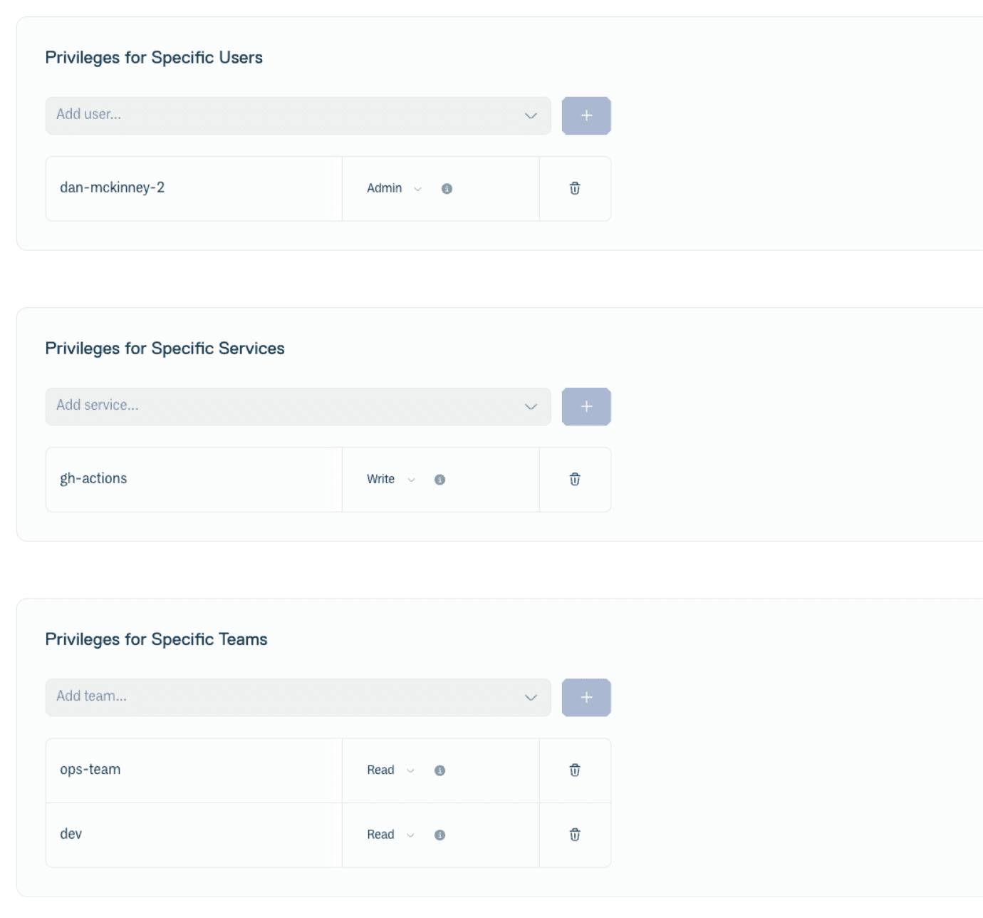 The Access controls section of a repository settings page