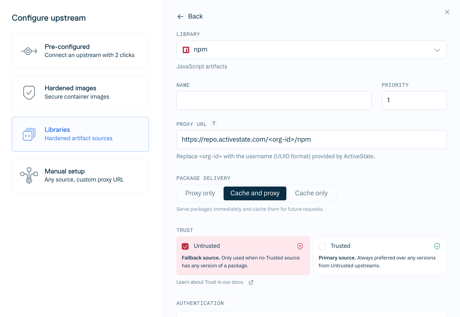 Create ActiveState Curated Catalog upstream