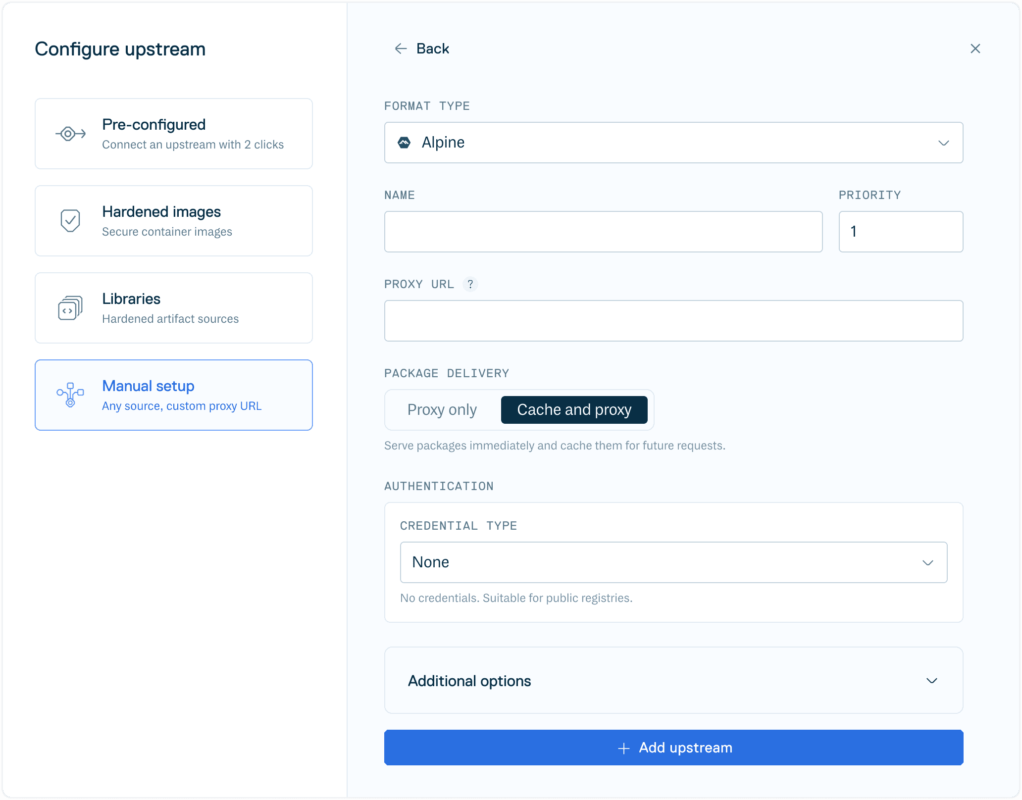 Create Alpine Upstream
