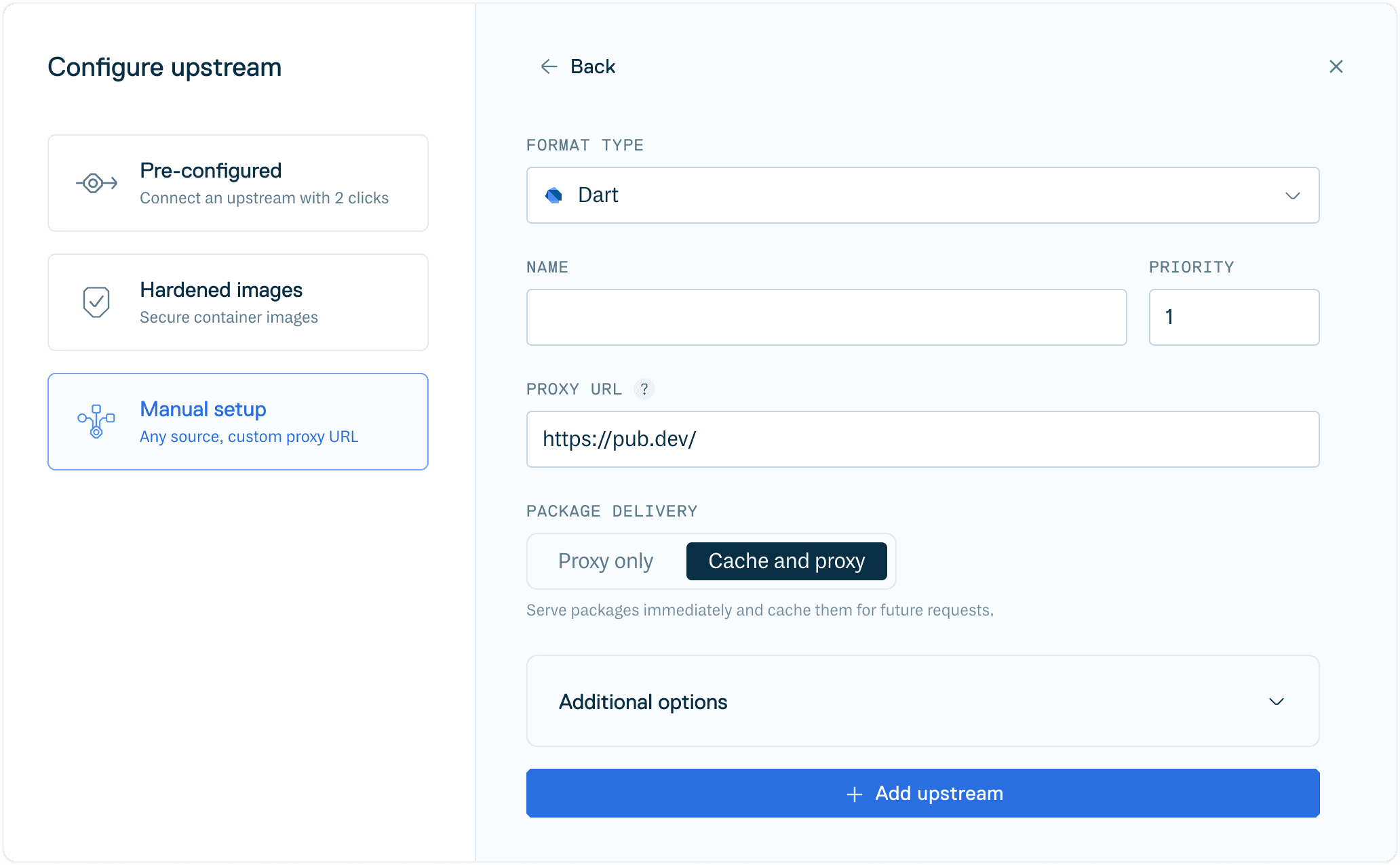 Create Dart Upstream Form