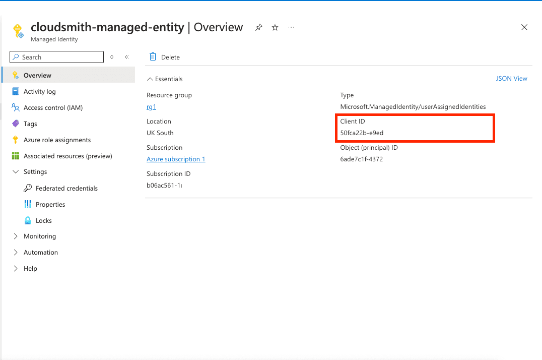 Assigning a write-only role to a managed identity on the Blob container
