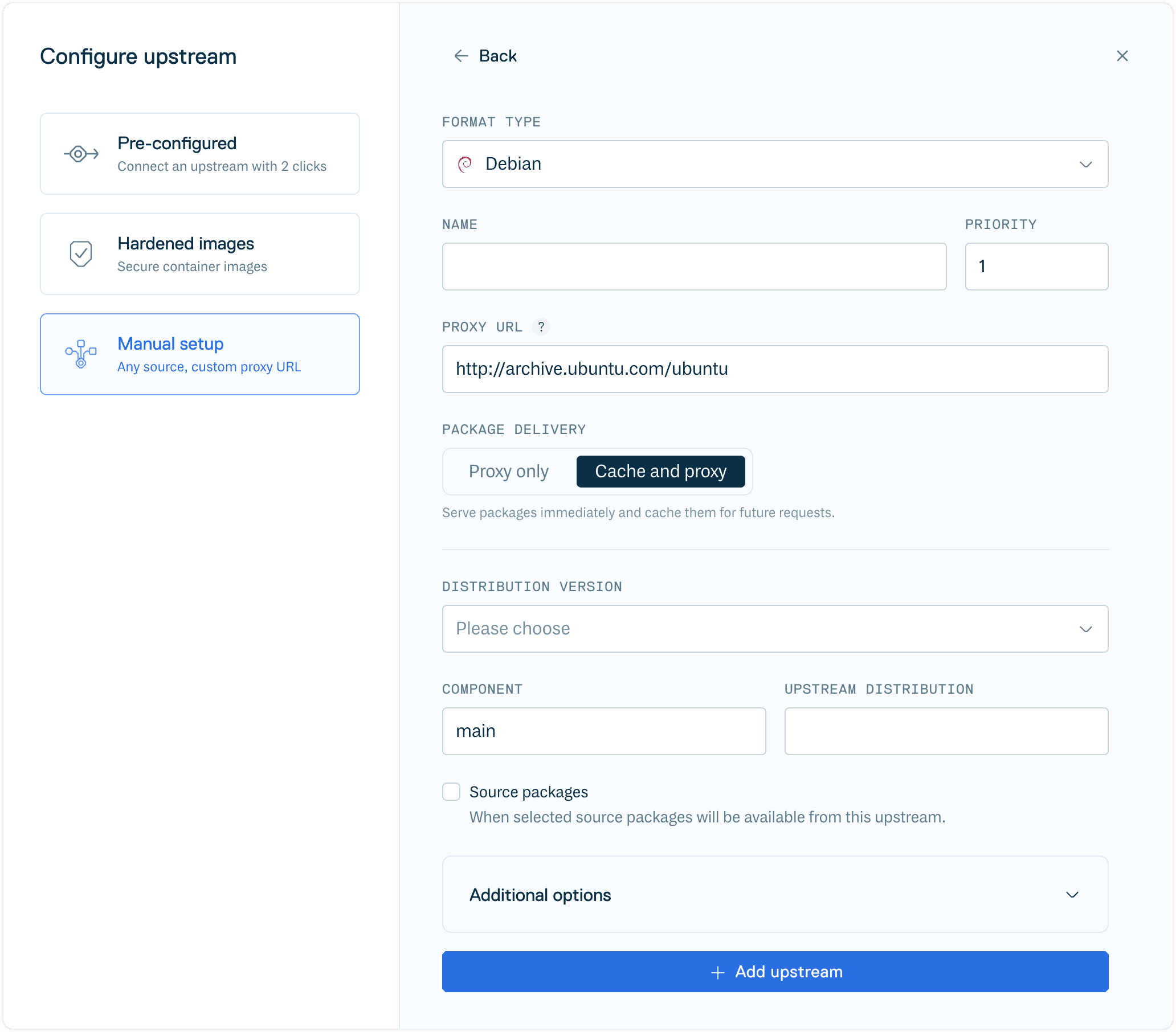 Create Debian Upstream Form