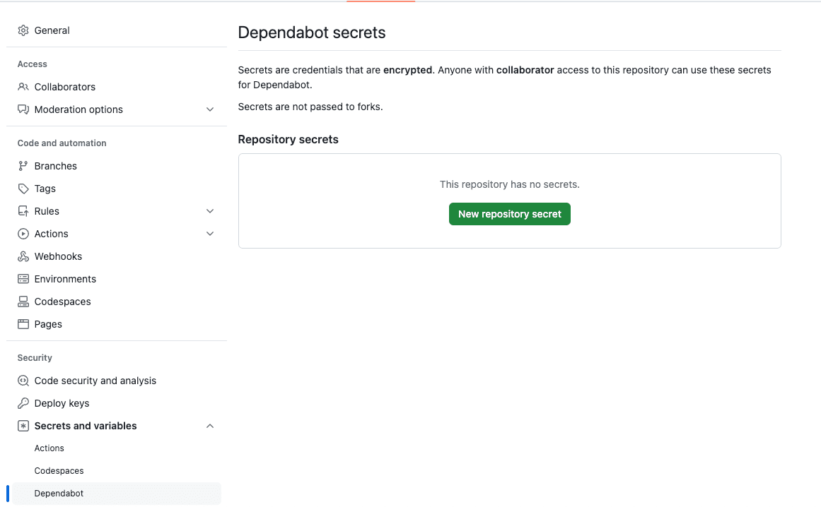 Cloudsmith username and API token stored as GitHub repository secrets