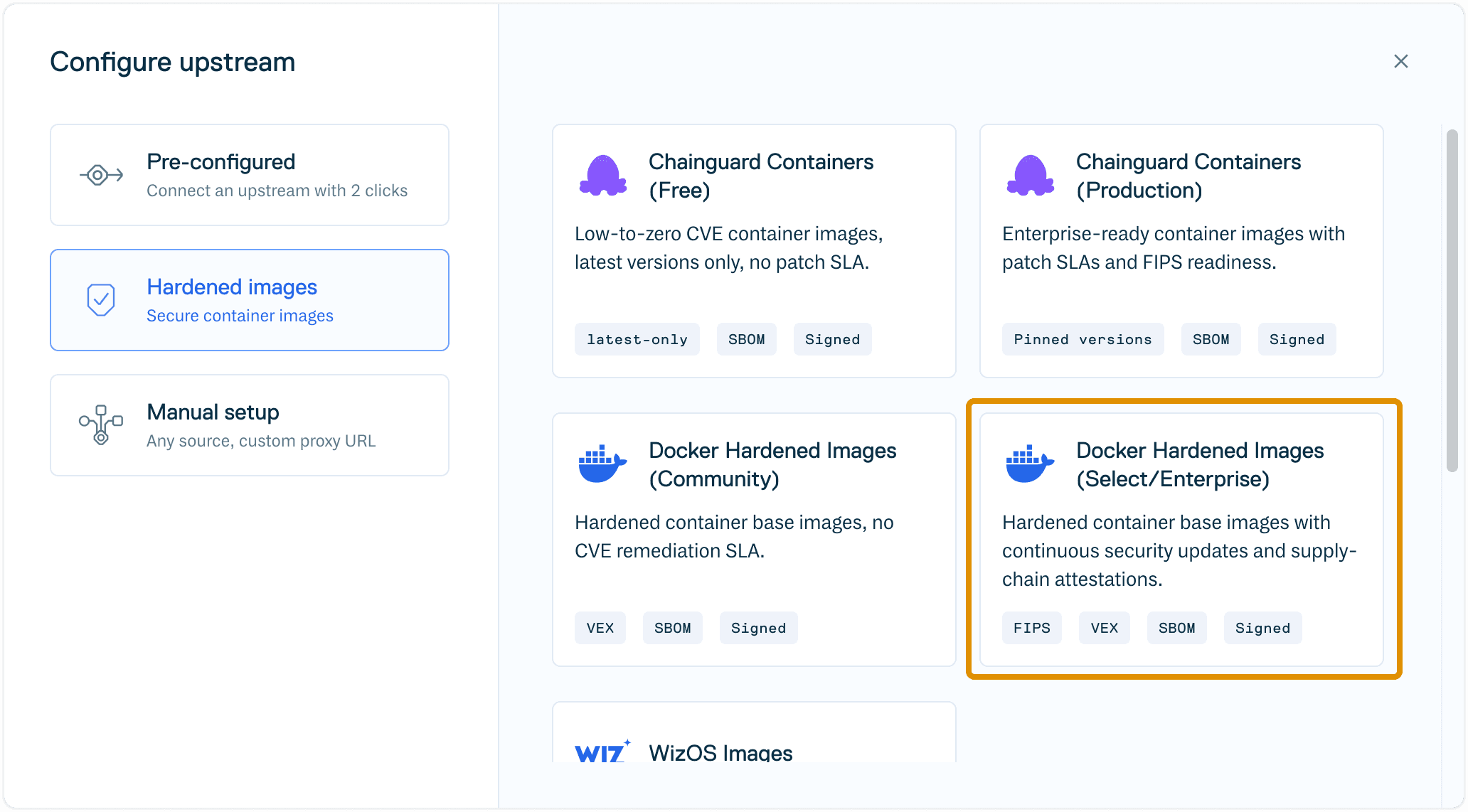 Docker Hardened Images (Select/Enterprise)