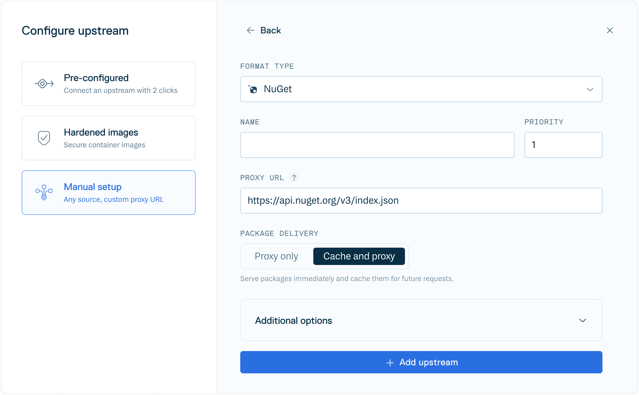 Create NuGet Upstream Form