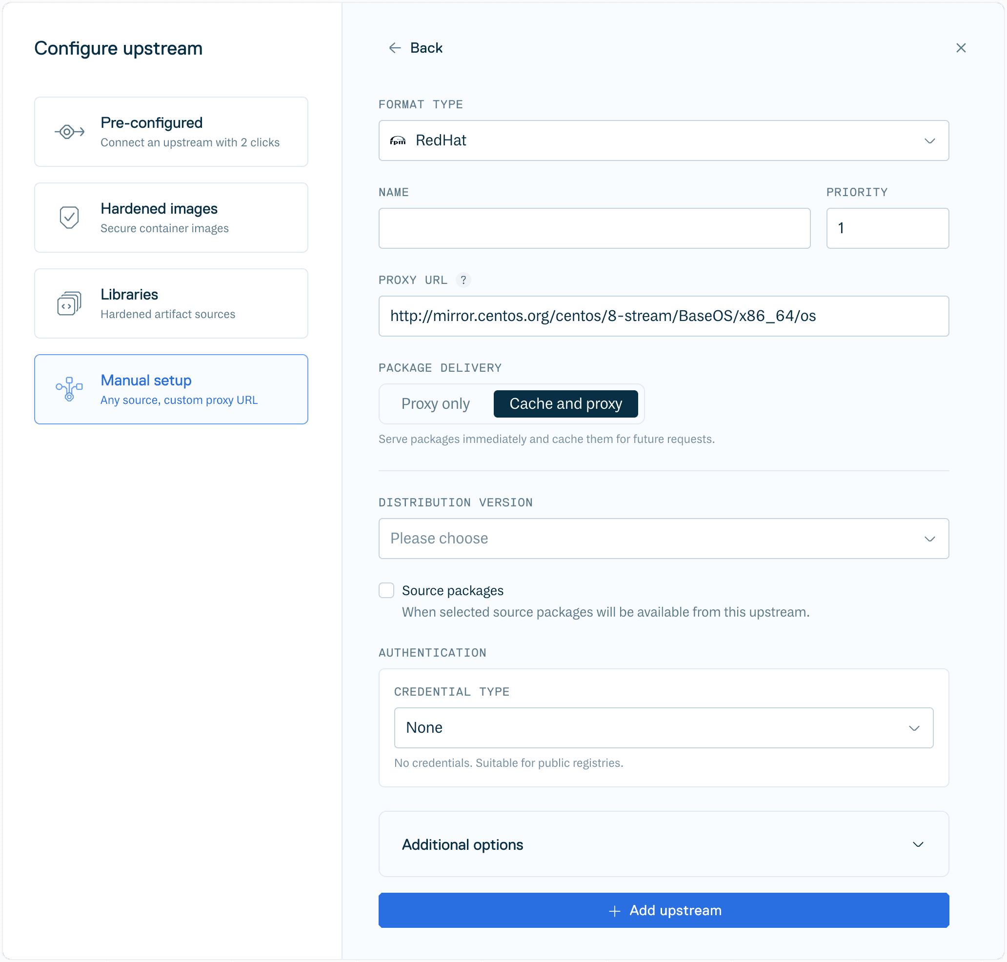Create RedHat Upstream Form