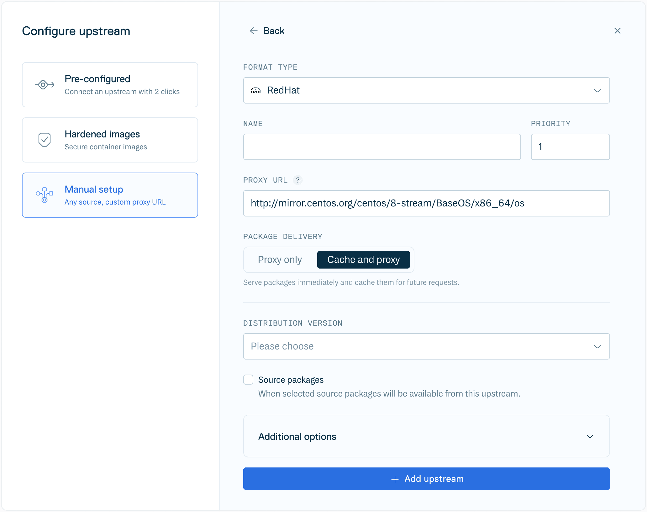 Create RedHat Upstream Form