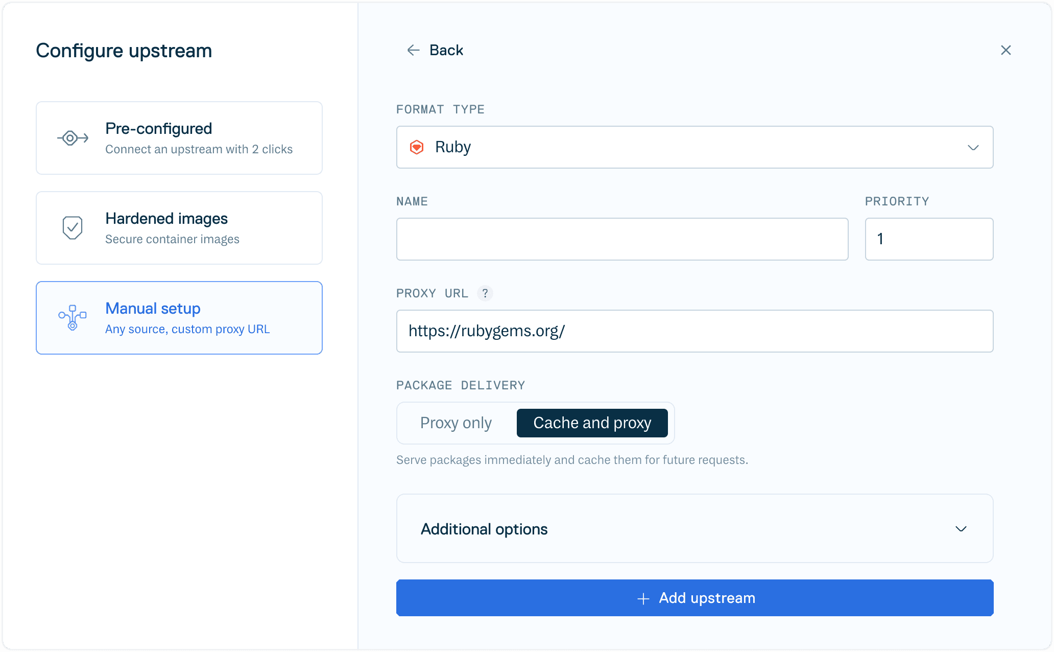 Create Ruby Upstream Form