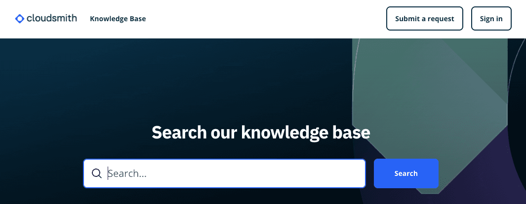 Cloudsmith support portal homepage