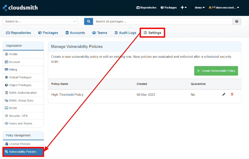 View Vulnerability Policies