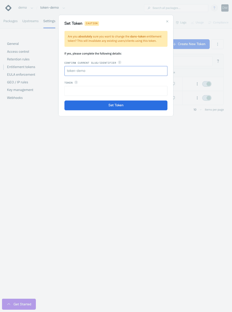 Set Token Form