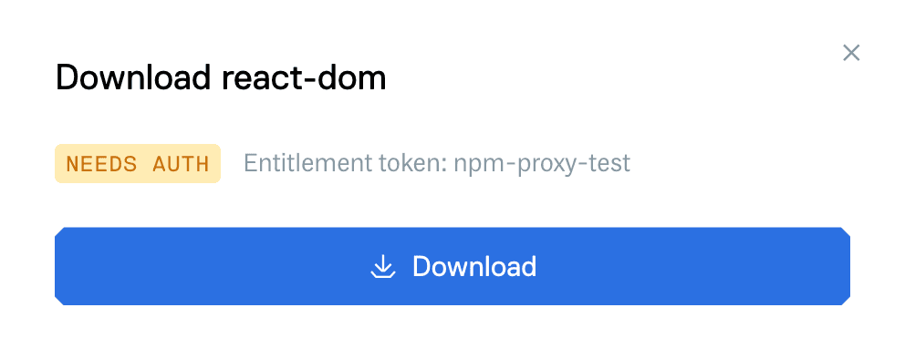 Download buttons on repository packages list (private repository)