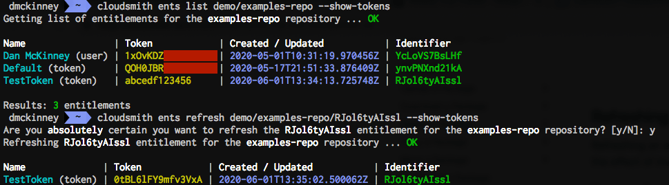 Entitlements refresh command