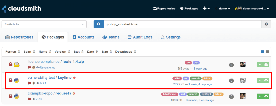 Policy Violation List