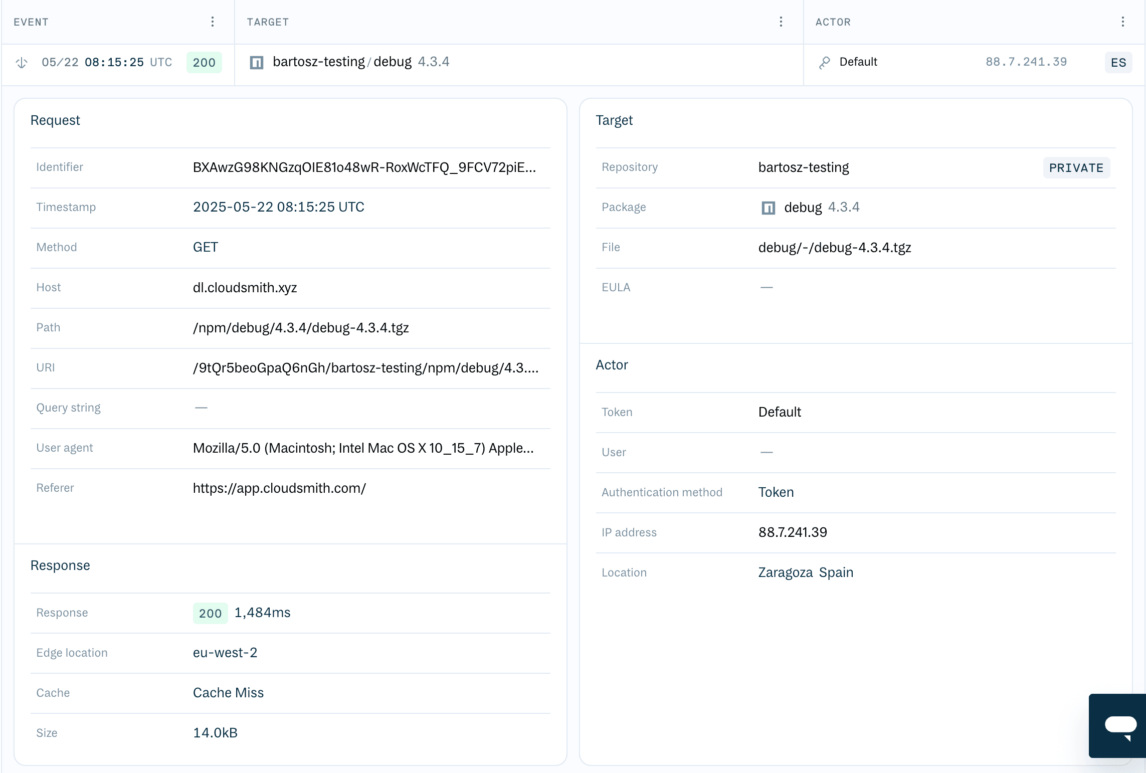 Filtering events in time