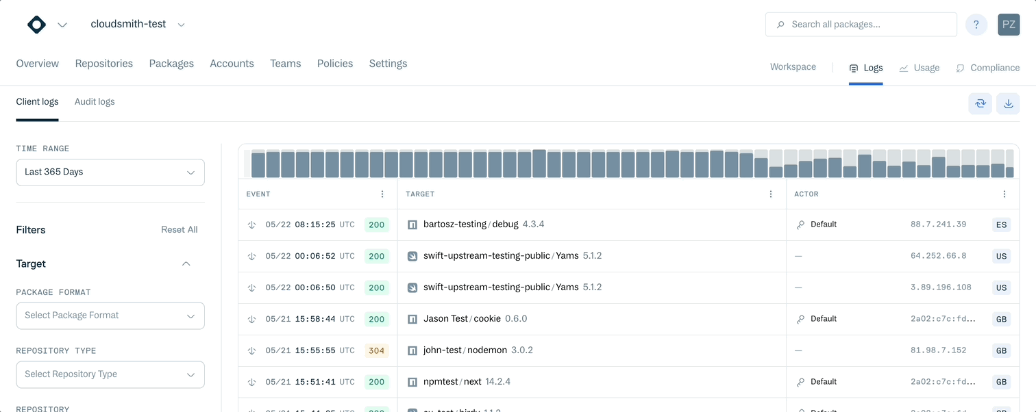 Filtering events in time