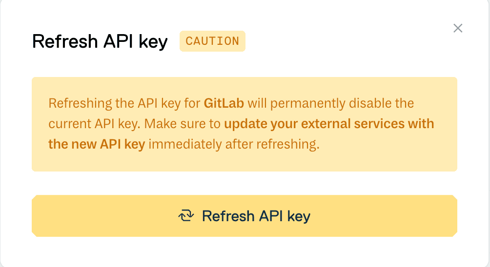 Confirm you want to refresh the service
