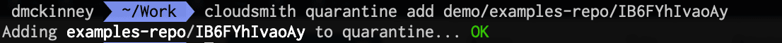 CLI add to quarantine