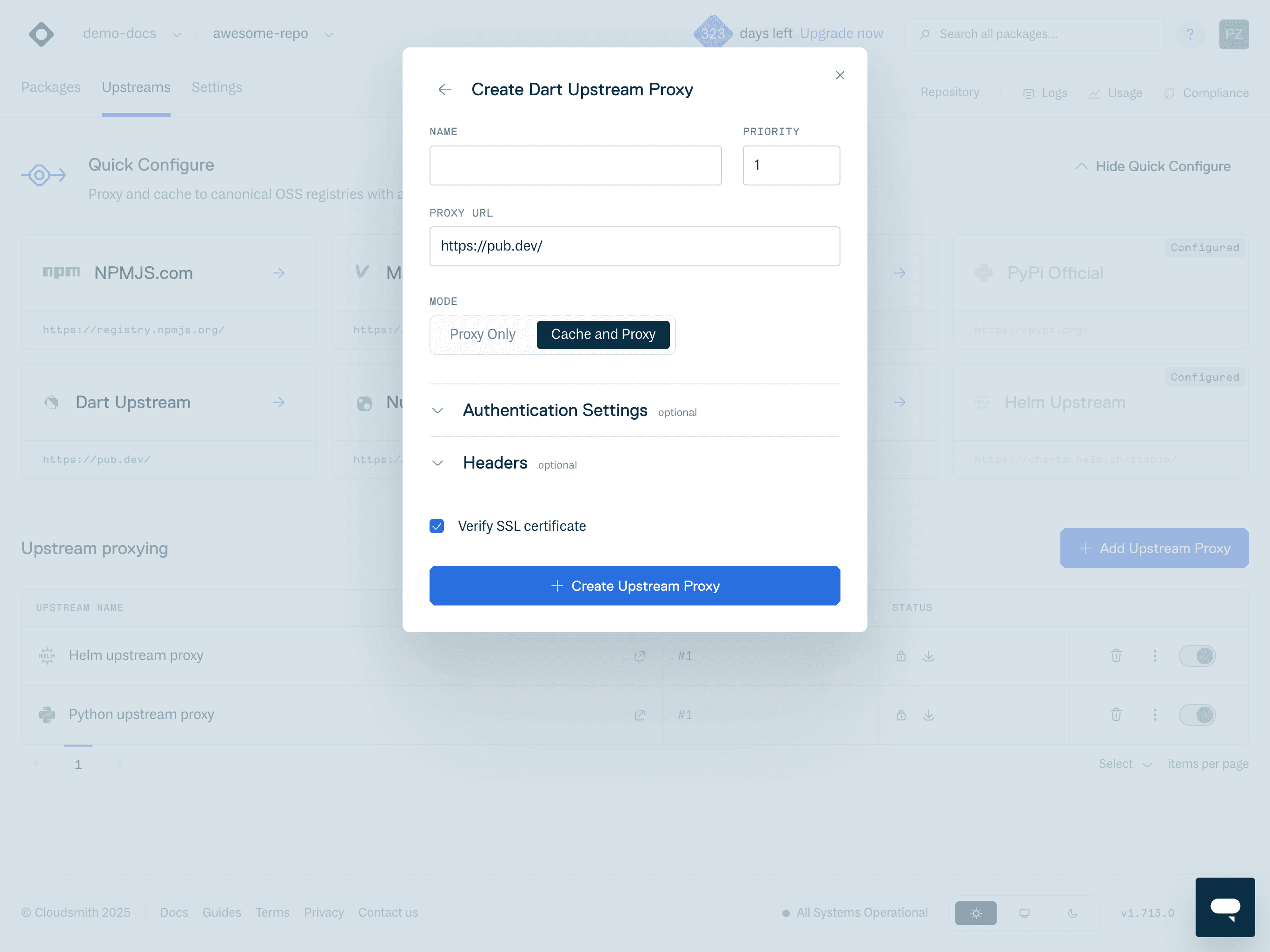 Create Dart Upstream Form