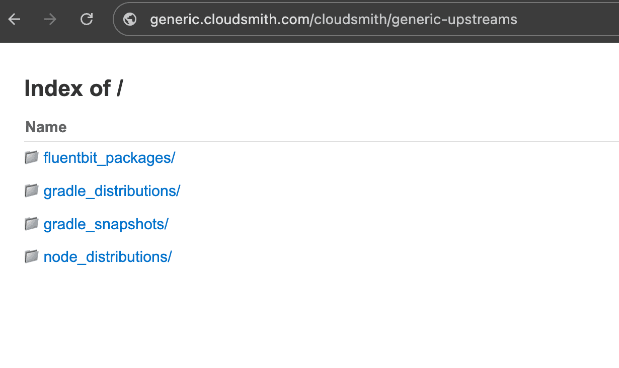 Generic Upstream Index - List of Files