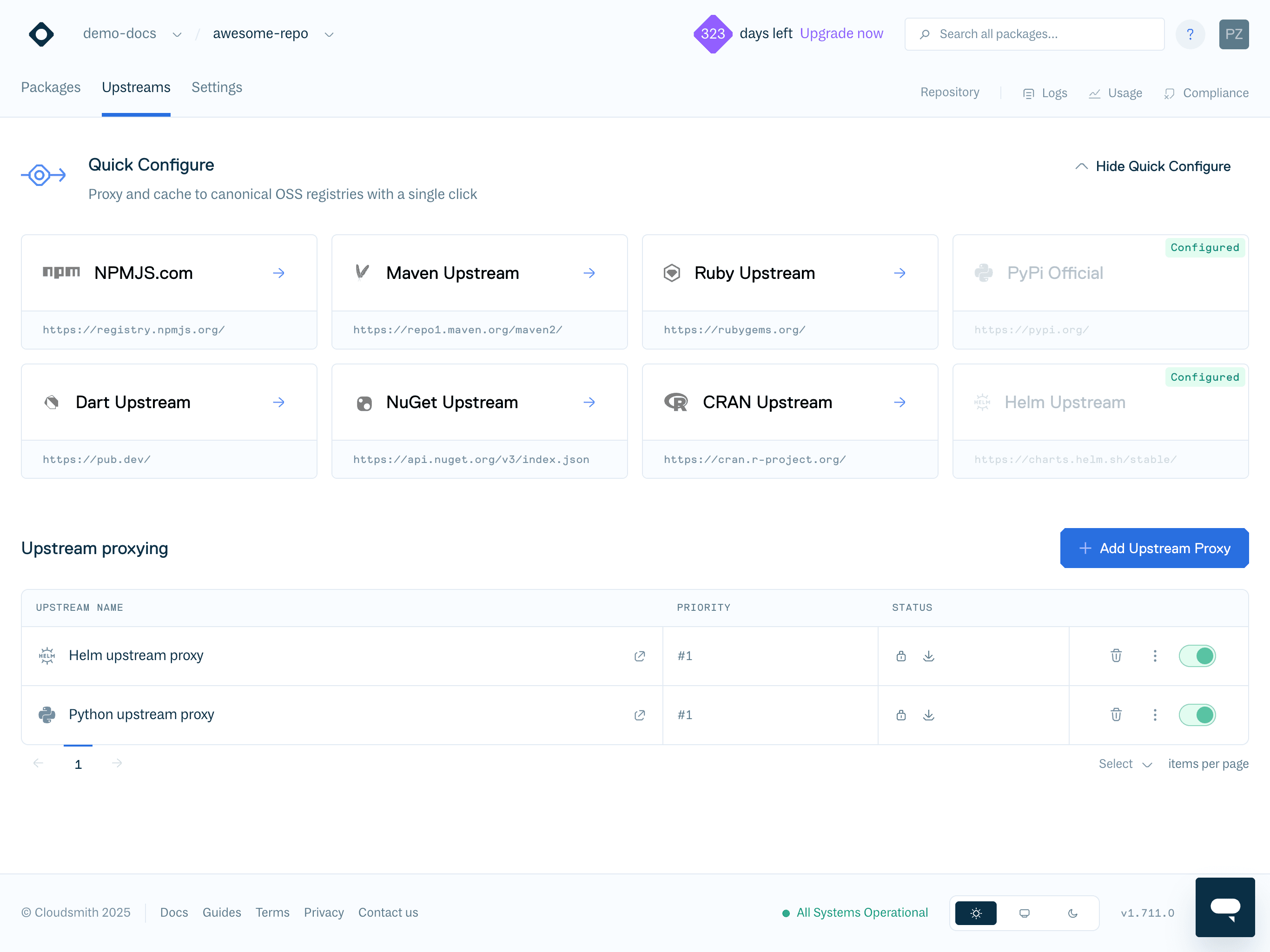 Create Upstream Quick
