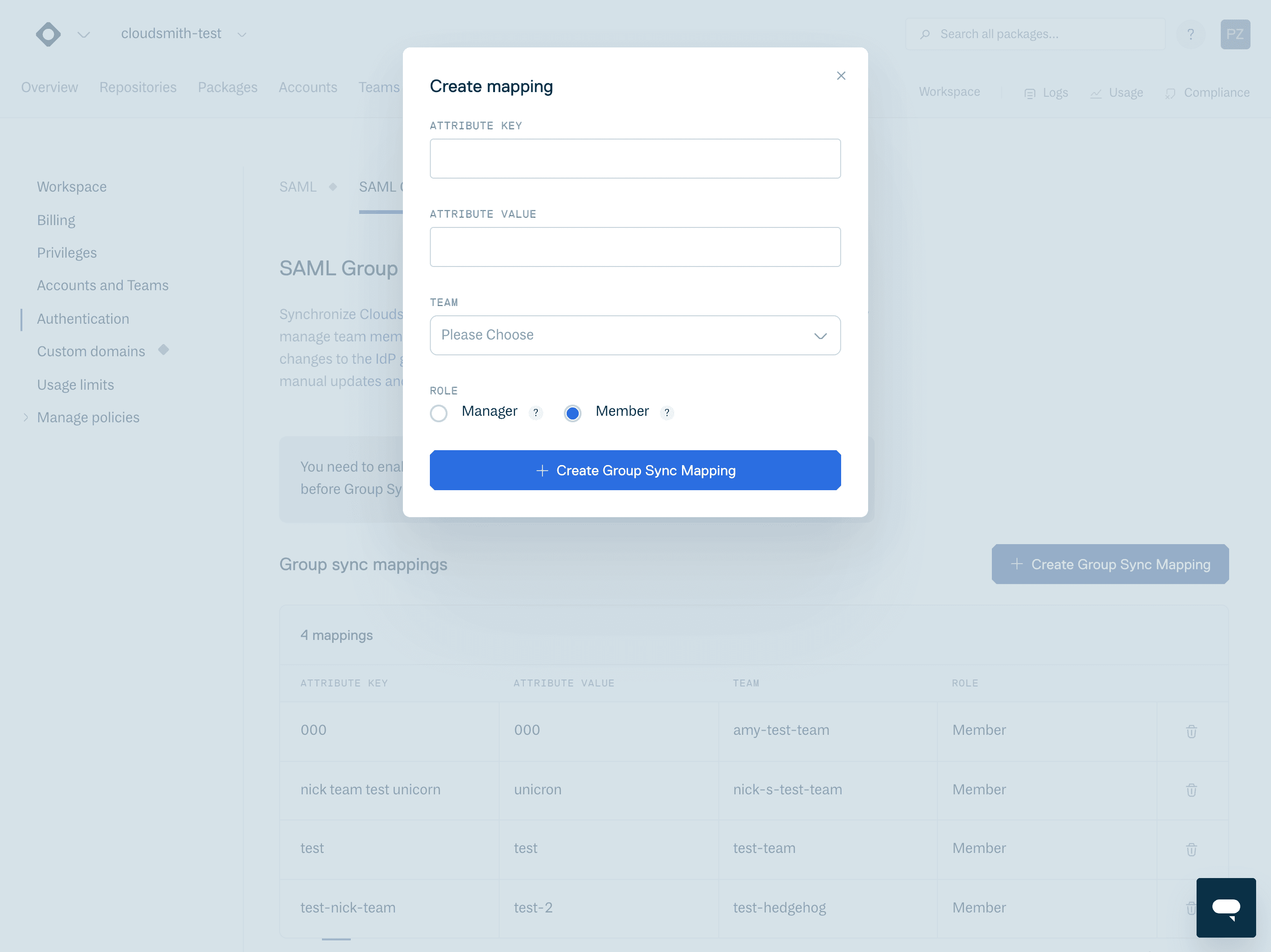 Create Mapping Form