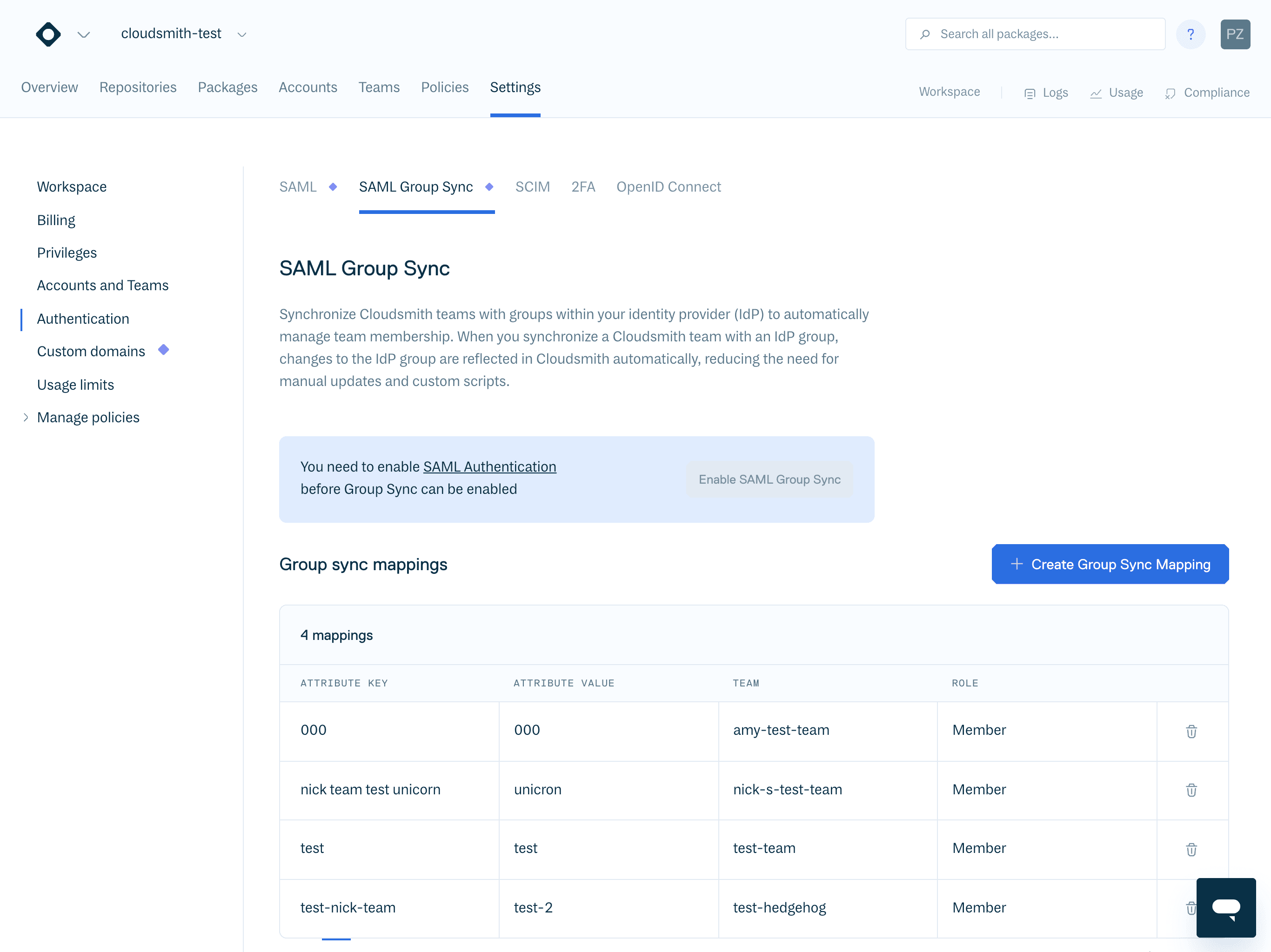 Create Group Sync Mapping Button