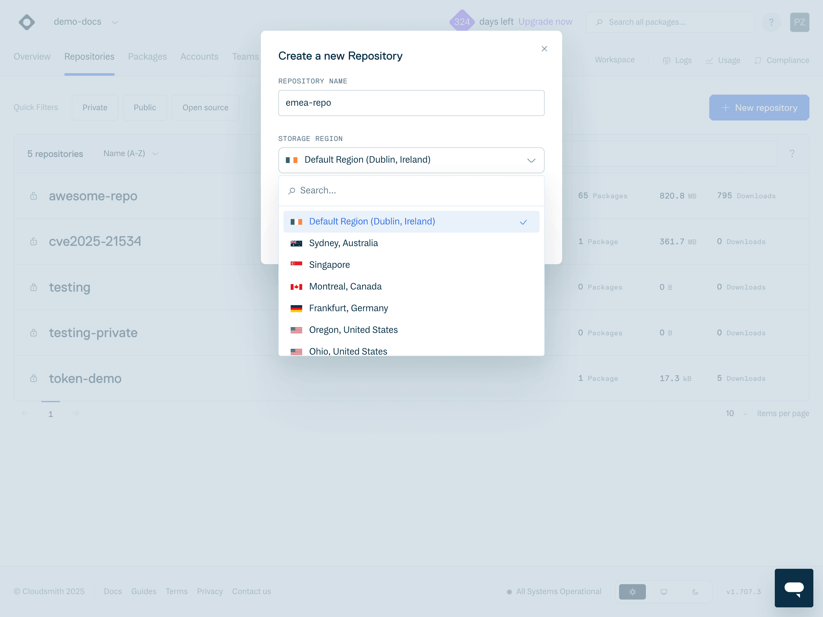 Create Package Repository Form